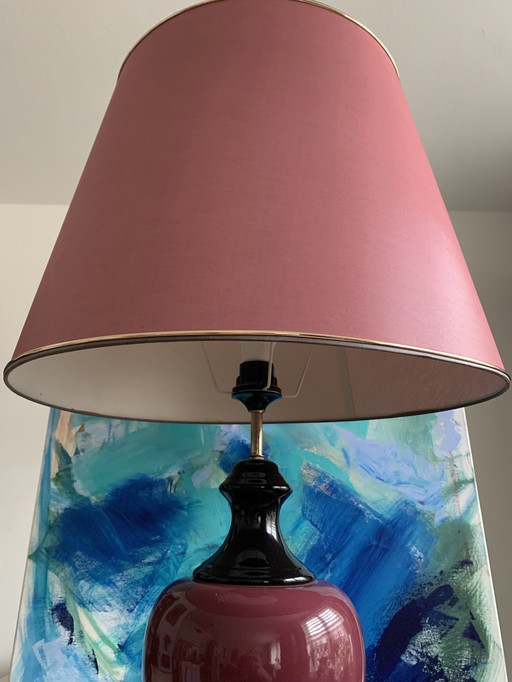 Vintage Red Ceramic Table Lamp