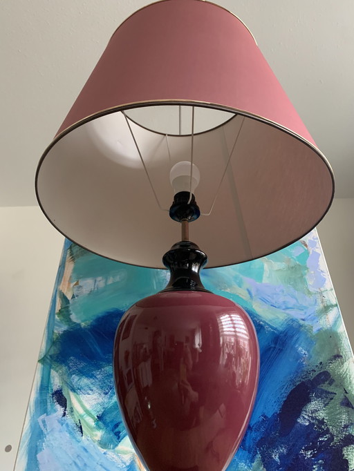 Vintage Red Ceramic Table Lamp