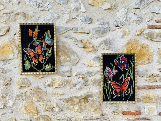 Image 1 of  Arazzi vintage in lana e tela, anni '70, set di 2