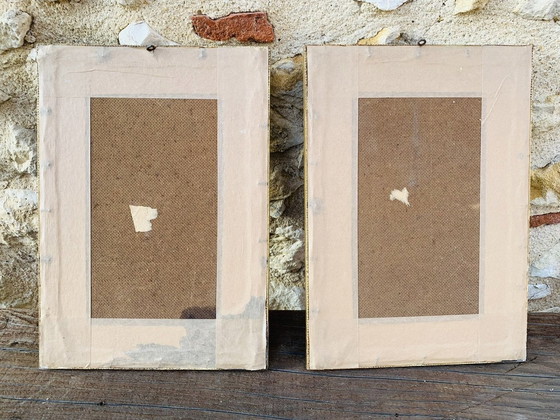 Image 1 of  Arazzi vintage in lana e tela, anni '70, set di 2