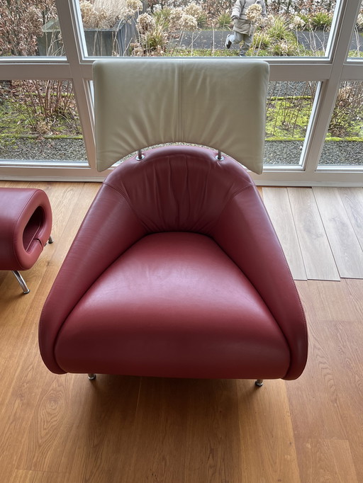 Fauteuil et pouf Leolux Solymi