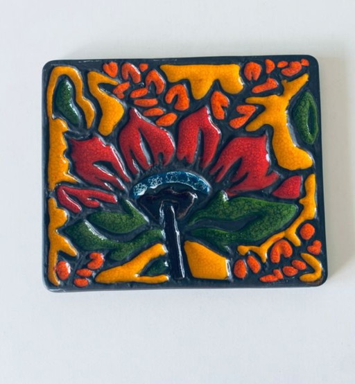 Plaque murale vintage en céramique