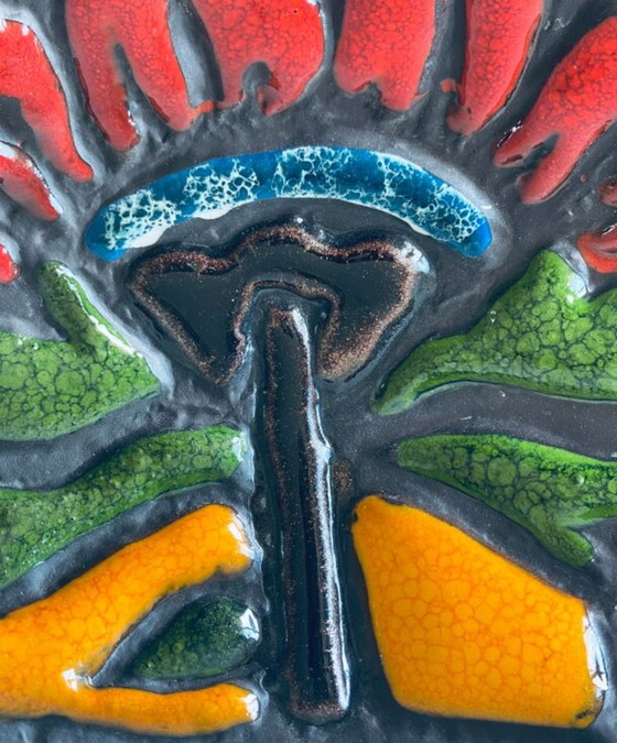 Image 1 of Plaque murale vintage en céramique