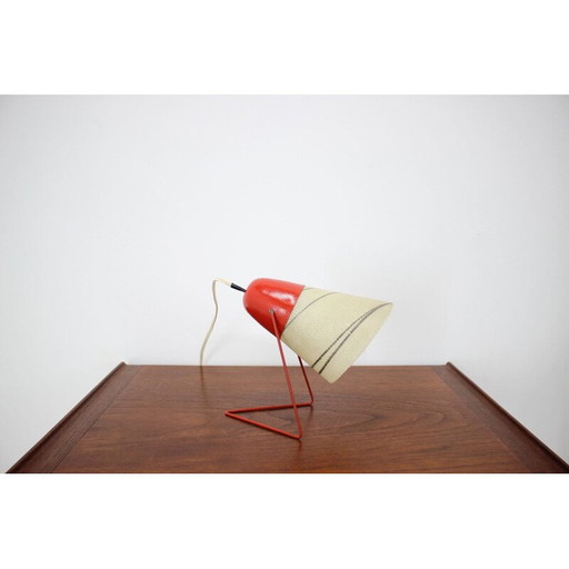 Lampada da tavolo vintage in metallo e plastica, Cecoslovacchia 1960