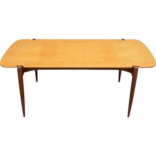 Vintage Scandinavian mapleteak coffee table, 1950