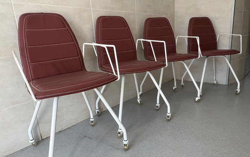 Red Leather Dining Chairs Moodd