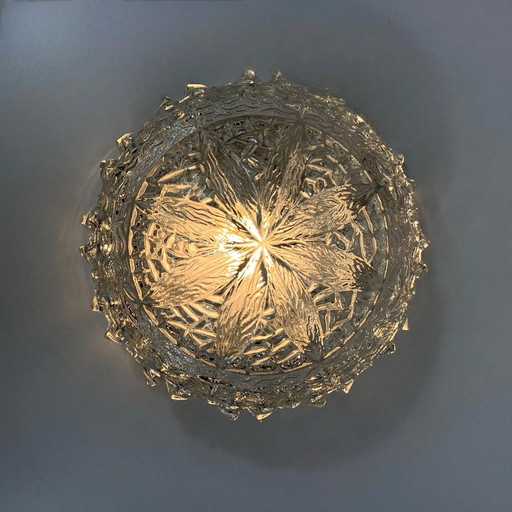 Wall Sconce Ceiling Light Thick Glass 1970s 1980s Seventies Eighties