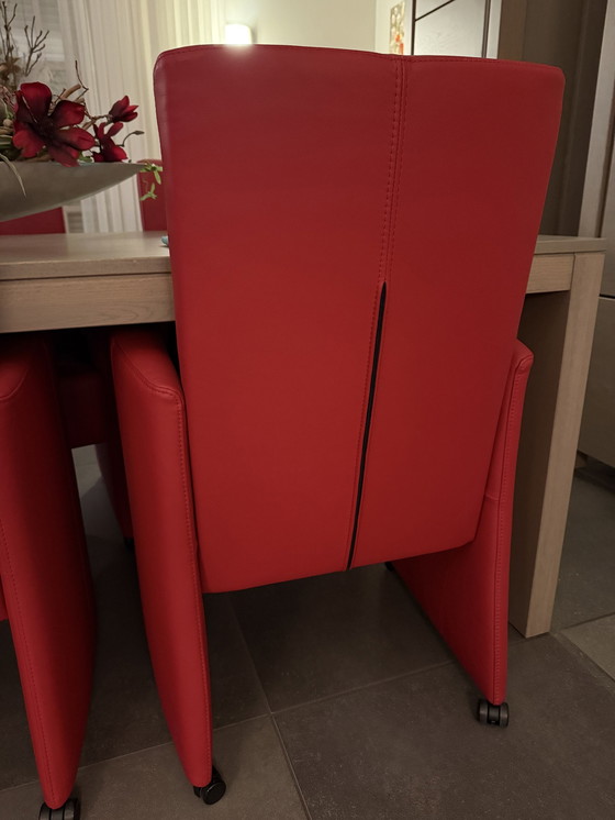 Image 1 of 2x Modern Leather Dining Chairs.