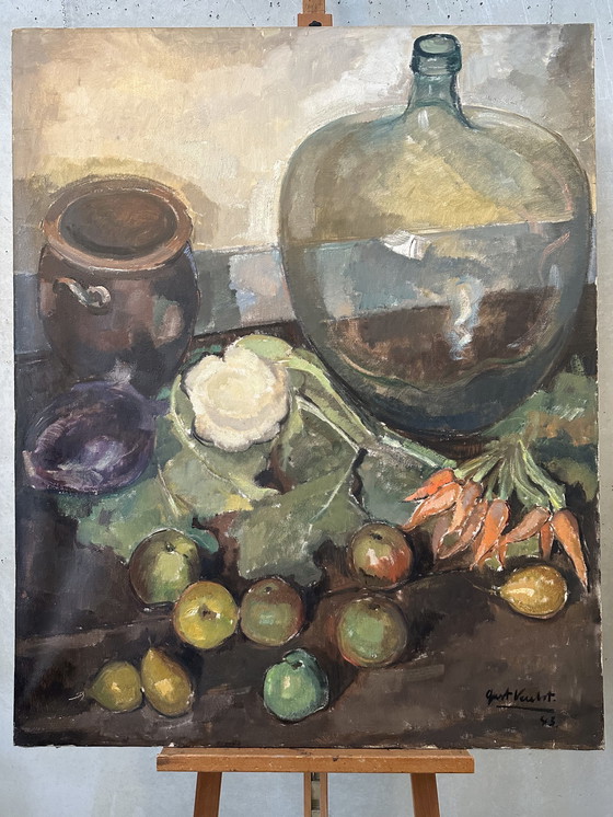 Image 1 of XL canvas 'still life' - Gust Verelst 1943