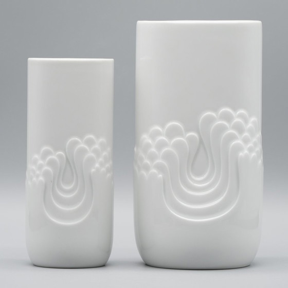 Image 1 of Vintage Porcelain Vases By Thomas Porzellan - Series "Blütenfest" (Rosenthal)