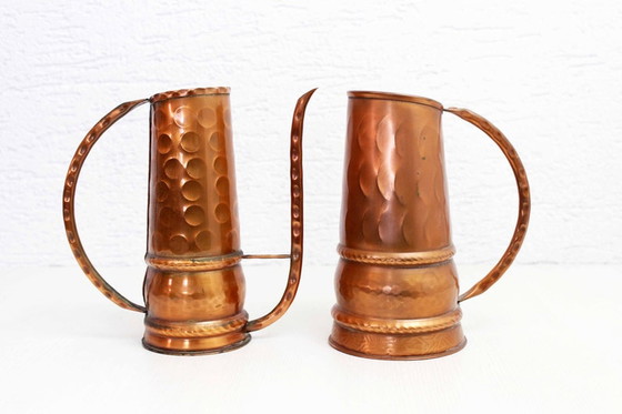 Image 1 of Duo of watering can and moldboard in copper 1960