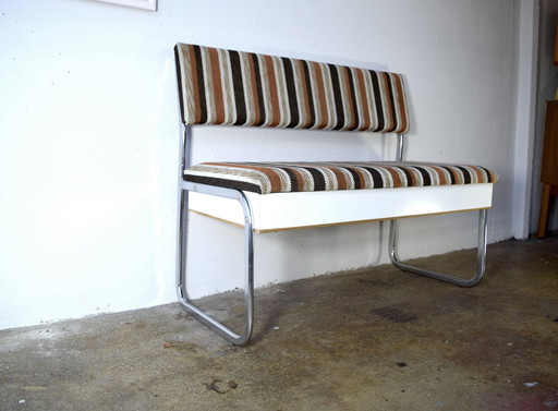 Vintage 1970 chrome bench seat Bench