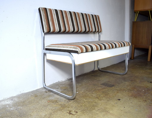 Vintage 1970 chrome bench seat Bench