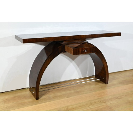 Image 1 of Vintage Art Deco console in rosewood veneer, 1930