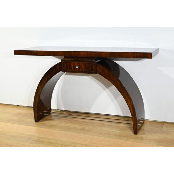 Image 1 of Vintage Art Deco console in rosewood veneer, 1930
