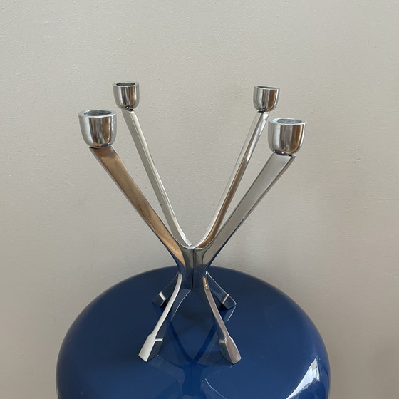 Image 1 of 2x Aluminum space age candlesticks