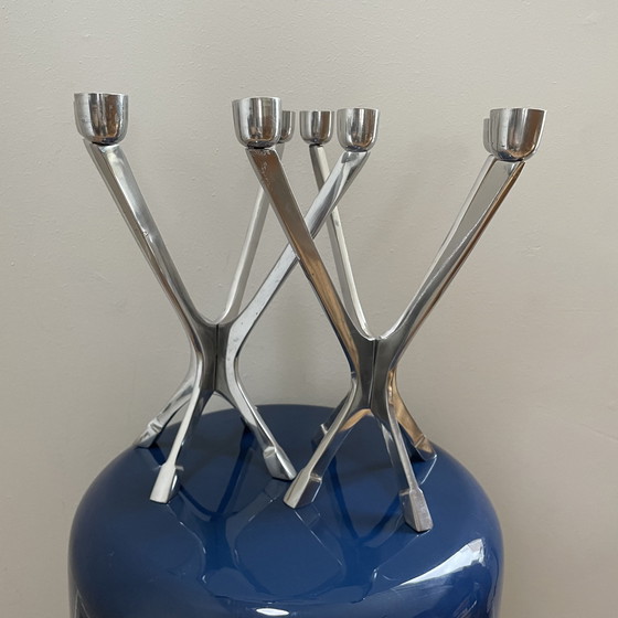 Image 1 of 2x Aluminum space age candlesticks