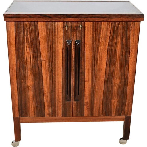 Vintage Rio rosewood rolling bar by Torbjørn Afdal for Bruksbo, Norway 1960