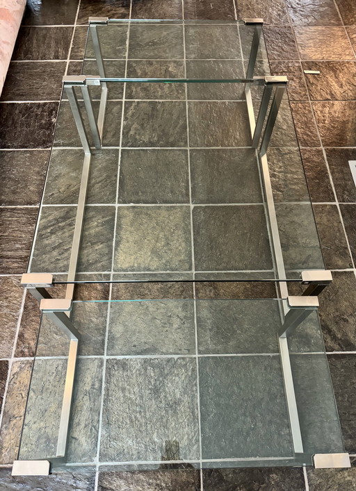 Glass Coffee Table 90X90X46 2 Side Table 44X82X41 Top 13Mm