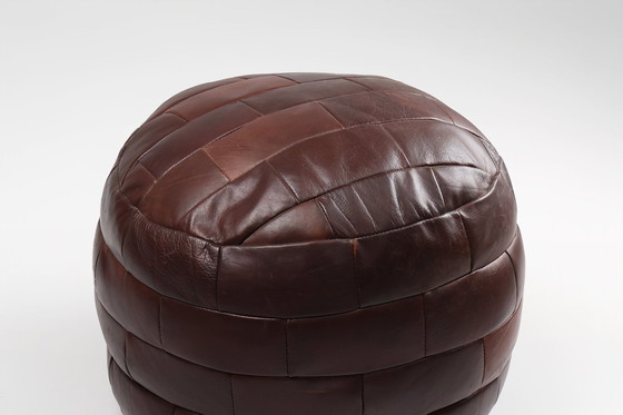 Image 1 of Pouf, pouf o pouf vintage in pelle patchwork francese, anni '60