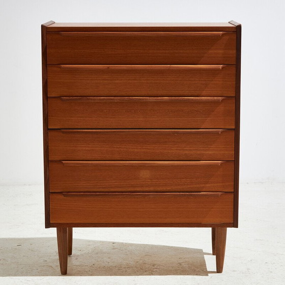 Image 1 of Vintage teak chest of drawers with 6 drawers, Denmark 1960