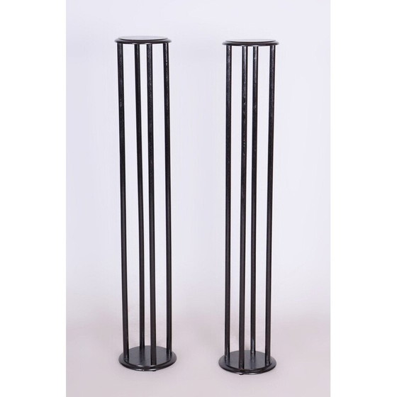Image 1 of Pair of vintage Art Deco beech pedestals by Josef Franz Maria Hoffmann for Thonet, Austria 1910