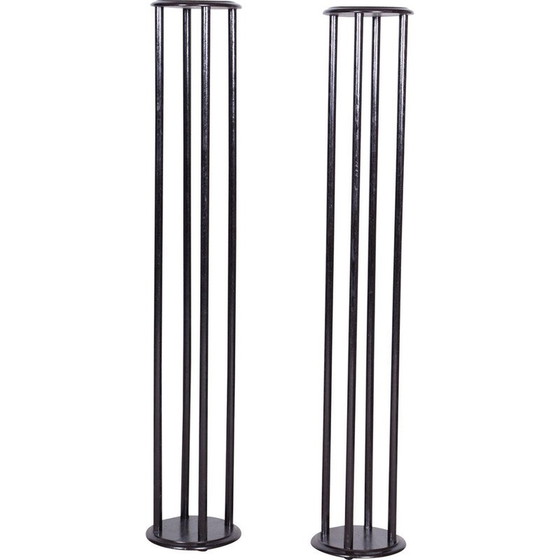 Image 1 of Pair of vintage Art Deco beech pedestals by Josef Franz Maria Hoffmann for Thonet, Austria 1910