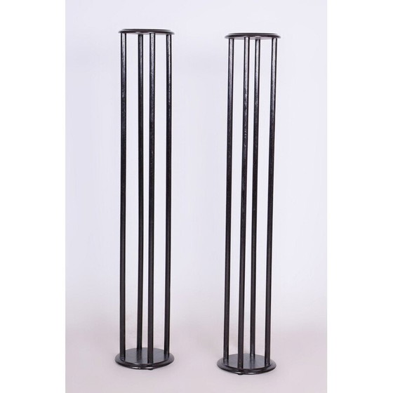 Image 1 of Pair of vintage Art Deco beech pedestals by Josef Franz Maria Hoffmann for Thonet, Austria 1910