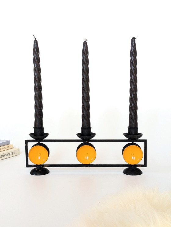 Image 1 of Danish Candelabra | Pop Art Midcentury | Cast Iron