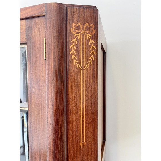 Image 1 of Vintage solid wood display cabinet, 1920-1930s