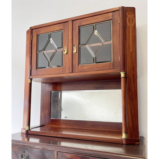 Image 1 of Vintage solid wood display cabinet, 1920-1930s