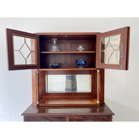 Image 1 of Vintage solid wood display cabinet, 1920-1930s