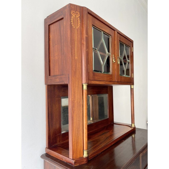 Image 1 of Vintage solid wood display cabinet, 1920-1930s