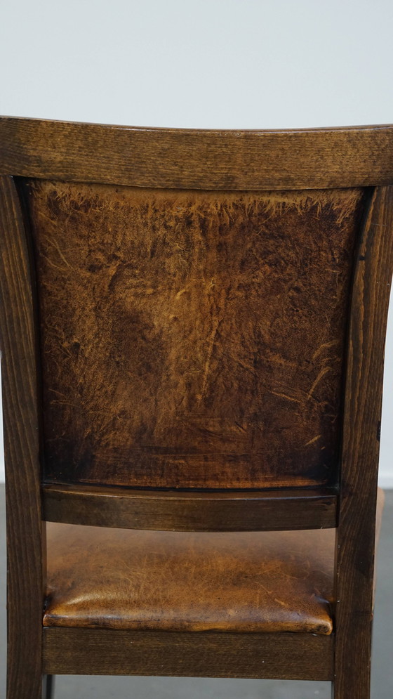 Image 1 of 4 X Dining Chair Of Sheepskin Combined With Wood