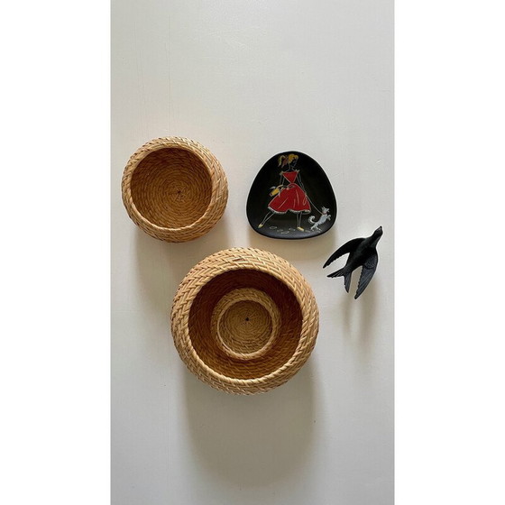 Image 1 of Vintage wall composition in wicker and ceramic for Keramik, Germany