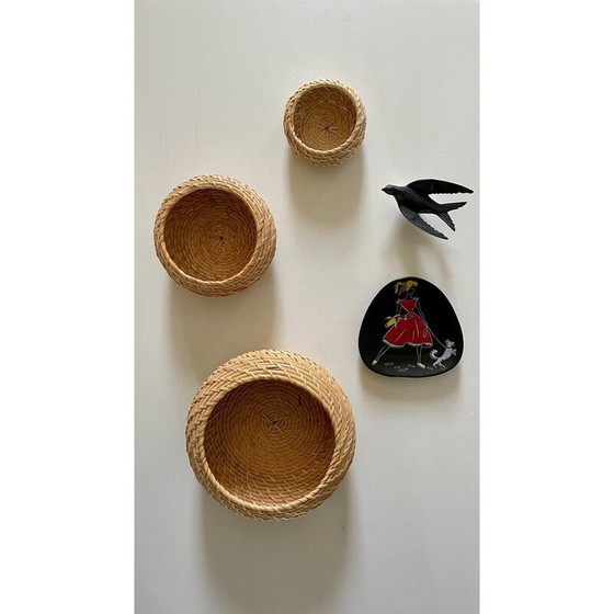 Image 1 of Vintage wall composition in wicker and ceramic for Keramik, Germany