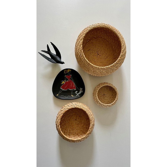 Image 1 of Vintage wall composition in wicker and ceramic for Keramik, Germany