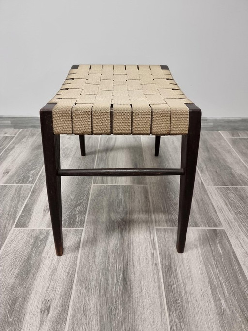 Reposapiés vintage de roble de Jan Vanek