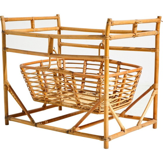 Image 1 of Vintage bamboo cradle, 1960