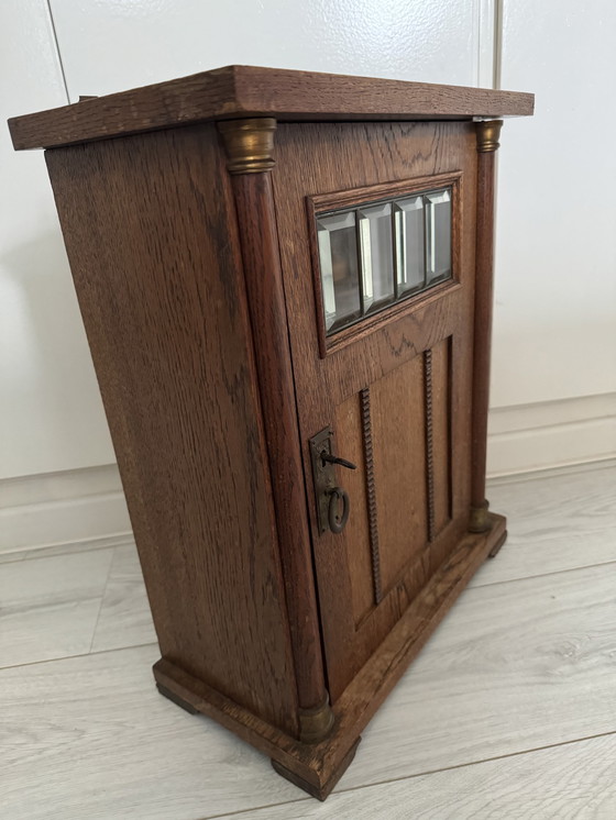 Image 1 of Art Deco Antique Wall Medicine Cabinet With Lock