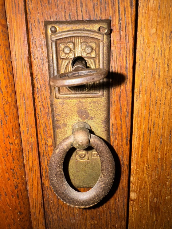 Image 1 of Art Deco Antique Wall Medicine Cabinet With Lock