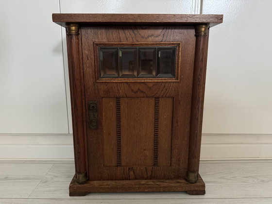 Image 1 of Art Deco Antique Wall Medicine Cabinet With Lock