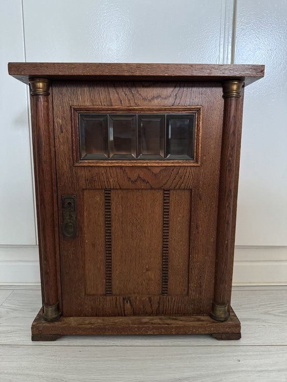 Image 1 of Art Deco Antique Wall Medicine Cabinet With Lock