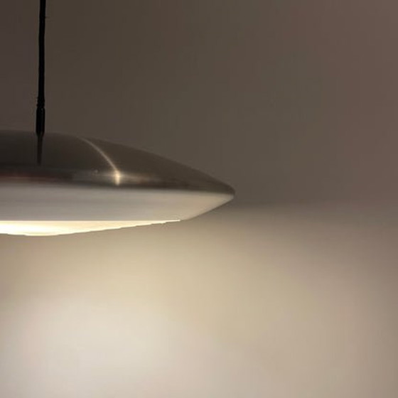 Image 1 of Mist & Mørup Diskos Pendant Lamp - Silver - By Jo Hammerborg - 1960