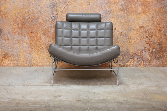 Image 1 of 2 Leather Leolux Volare Design Armchairs + Hocker