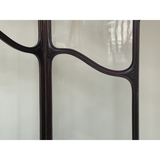 Image 1 of Vintage mahogany and glass room divider, United Kingdom 1900s