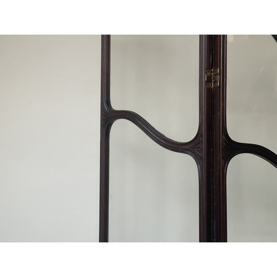 Image 1 of Vintage mahogany and glass room divider, United Kingdom 1900s