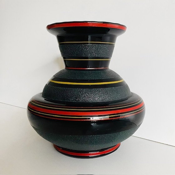 Image 1 of Art Deco Booms glass vase black