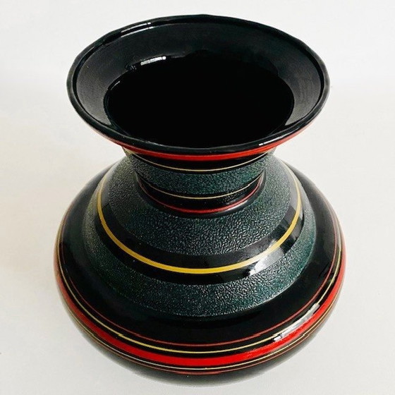 Image 1 of Art Deco Booms glass vase black