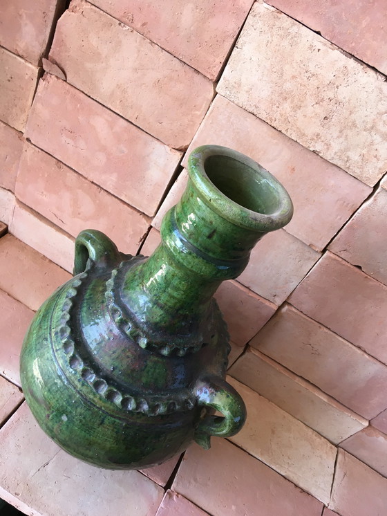 Image 1 of Poterie De Tamegroute En Terre Cuite Émaillée 